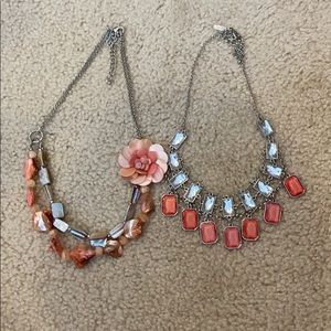 Pink and Coral Necklace Set